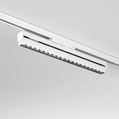 Plafoniera Per Binario Metallo Bianco Acrilico Led 30W 3000K (1/2)