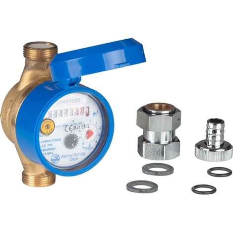 Garten-Wasserzähler Kaltwasser 2,5 m³ 110 mm 3/4 Zoll Anschluss mit Schutzhaube