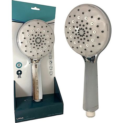 Doccino Doccetta Rotondo Ø220mm con 5 Getti in ABS Anticalcare Attacco 1/2" (1/5)
