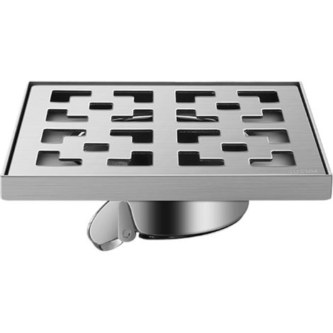 Grille de fenêtre rétro, siphon de sol en acier inoxydable à grand débit, adapté au tuyau d'évacuation de la salle de bain (20x20cm) (1/3)