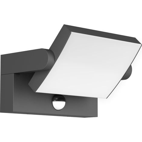 1 Applique Murale LED, Panneau Pivotant 350°, Détecteur Mouvement IP65, Aluminium pour Extérieur Intérieur