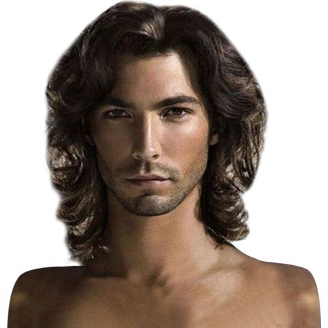 Perruque Courte Homme - Fibre Synthétique Résistante à la Chaleur - Brun Chocolat - 30 cm - 1 Pièce (1/5)