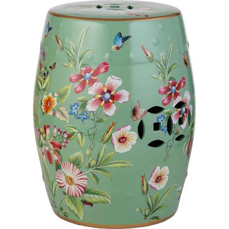 Taburete de ceramica verde D33x44.5