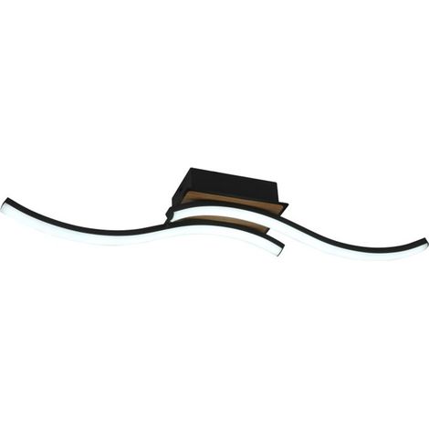 Plafoniera LED 32W 3520lm 3000-6500K 62cm Nero/Legno Dimmerabile Murray Series