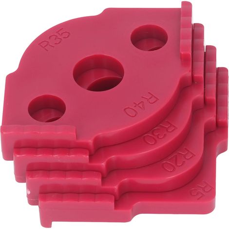 4-teiliges Radius-Frässchablonen-Set aus verschleißfestem ABS-Kunststoff, Eckradius-Schablone für Holzbearbeitung, halbrunde Eckpositionierer, rot (1/5)