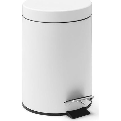 Poubelle Salle Bain Élégante, Mini Poubelle en Inox - Design Chic pour Votre Maison et Bureau (Blanc) (1/5)