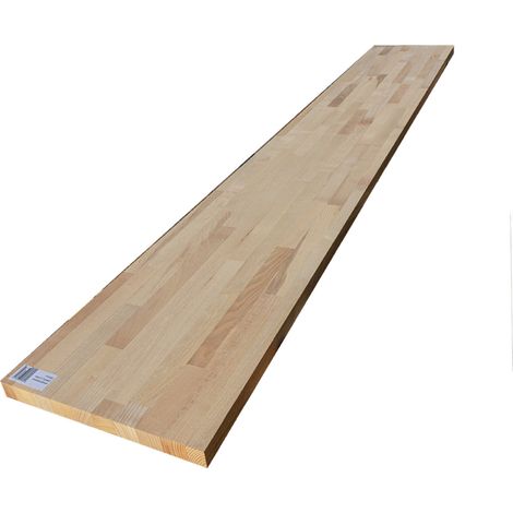 Tablette Frêne bois massif, L.200 x l.50 cm, Ep.18 mm (1/5)