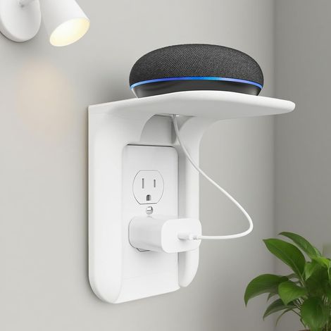 Étagère de rangement murale adhésive sans perçage, support utilitaire pour salle de bain, cuisine, chambre à coucher, bureau, montage facile (1/5)