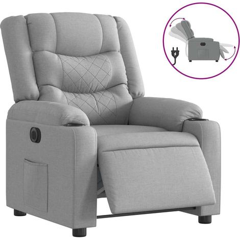 Maison Exclusive - Relaxsessel Elektrisch Hellgrau Stoff