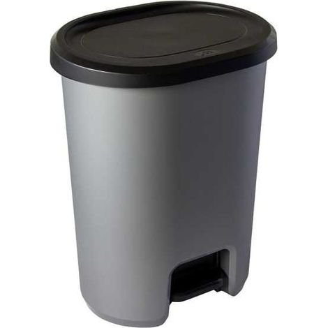 Cubo de Basura con Pedal 45 L Gris Metalizado HABITEX