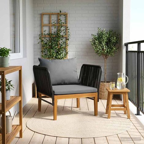 vidaXL Chaise de jardin avec coussins Bois d'acacia massif et corde (1/5)