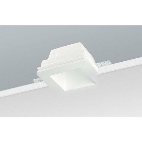 Nobile illuminazione incasso quadrato a scomparsa totale installazione in soffitto di cartongesso corpo gesso gu10 gu5,3 9096 (1/5)