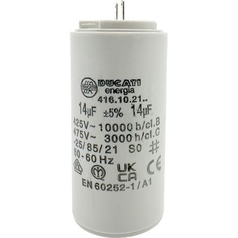 Ducati Energia – Condensateur 14µF – Ø36x70mm pour moteur de volet roulant – Cosses 2.8mm – Compatible Somfy LT 60 et Simu T6 (1/3)