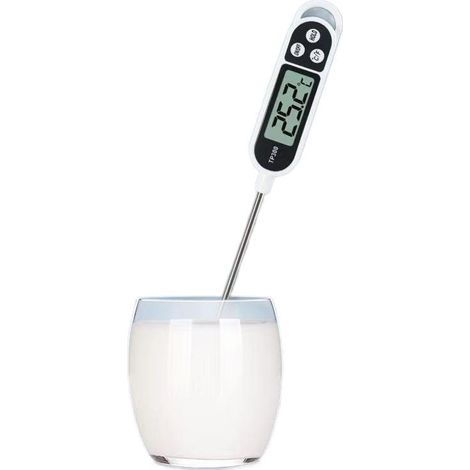 CSPARKV Kitchen Thermometer with LCD Display Digital Thermometer with Long Probe High Precision, Instant Reading Cooking Thermometer, for BBQ, Oil, Meat, Food, Milk, Wine, Hot Water