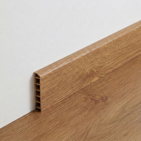 Rodapié PVC Roble Dorado 1200x80 mm  Impermeable y Pasacables  ISOVEX (1/5)