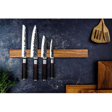 Cuchillo de cocina - FORJADO - SEBRA - Acero japonés 440C - Mango de madera de Dalbergia - L 12,5 cm (1/4)
