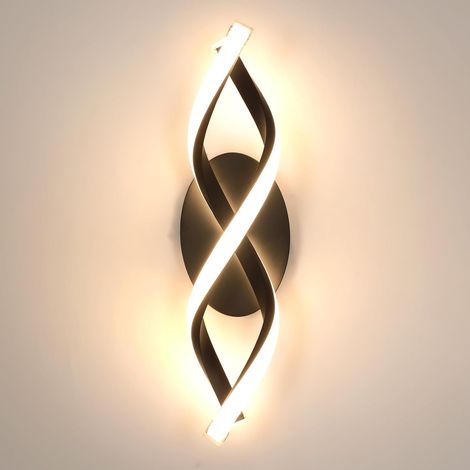 Applique Murale Interieur, 16W 1800LM Noir Lampe Murale LED 3000K (1/5)