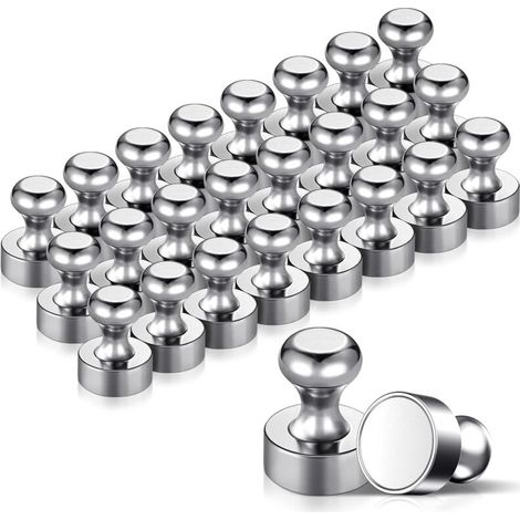 24PCS Magnet Métalliques Aimant 12x16mm - Aimants en Acier Inoxydable Aimants Frigo pour Tableau D'affichage, Réfrigérateur etc. - avec Boîte de Rangement (1/5)