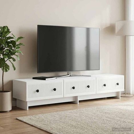 Mobile TV Bianco 147 x 34,5 x 30 cm Legno ingegnerizzato vidaXL (1/5)