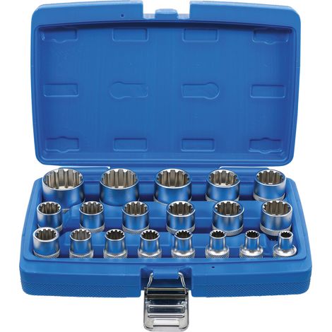 BGS Steckschlüssel-Einsatz-Satz Gear Lock Antrieb Innenvierkant 12,5 mm (1/2") 19tlg. - 2152 (1/5)