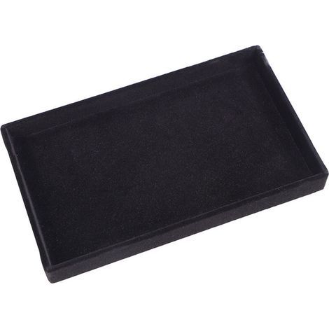 Trappe de rangement, plateau noir vide, 21,312,42,4 cm, 1 grande boîte à bijoux en velours pour bagues (1/5)