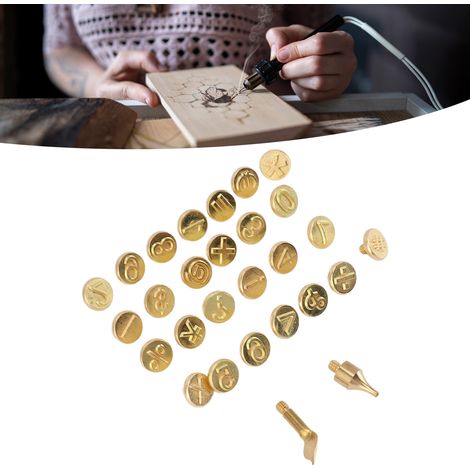 Set de 28 Embouts de Soudage Numérotés pour Pyrographie en Cuivre, Kit DIY Gravure Embossing et Carving (Modèle Premium, 107g) (1/5)