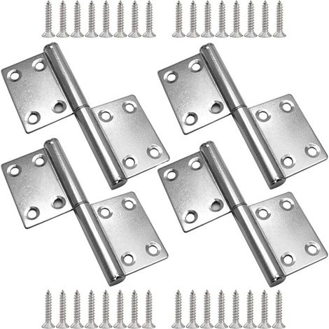 Petite porte d'armoire en acier inoxydable plat ouvert micro mini petite charnière 4pcs18 4 pouces drapeau charnière 8 trous (1/5)