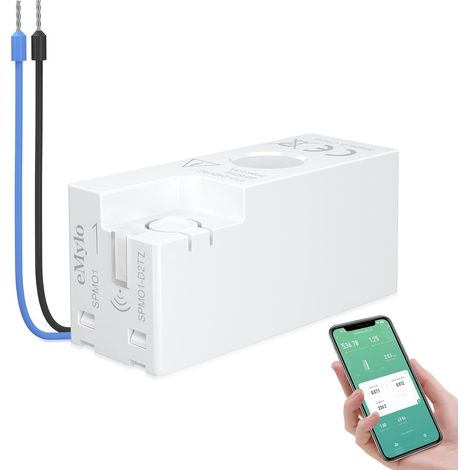 Compteur d'énergie intelligent Mini Moniteur de puissance électrique de précision Compteur de consommation électrique 1 phase en temps réel Protection contre les surcharges (1/5)
