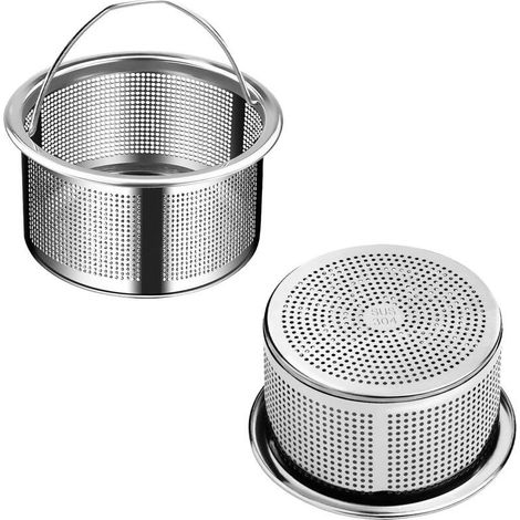 Passoire de cuisine en acier inoxydable 18/10 – Lot de 2 avec poignée ergonomique, anti-encrassement & lave-vaisselle (1/5)