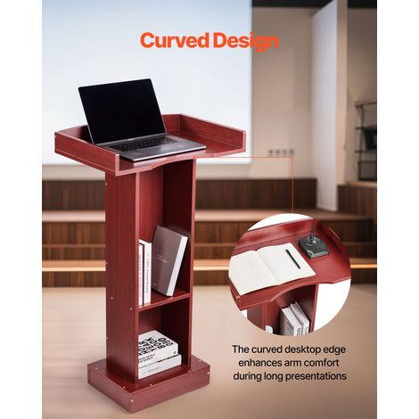 Pupitre de Conférence 105 cm - Podium sur Pied en Bois