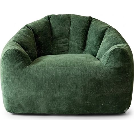 Rundes Sitzsack-Fauteuil Ergonomisch aus Flanell für Wohnraum und Schlafzimmer Grün (1/5)
