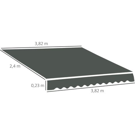 Toile remplacement store banne lambrequin 280g/m² polyester anti-UV gris (1/4)