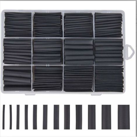 Gaine Thermoretractable Noire 625pcs Gaine Thermo Retractable Gaines Thermoretractables Un Assortiment de 8 Tailles 1 – 10 mm,GU.B/bon-DOU