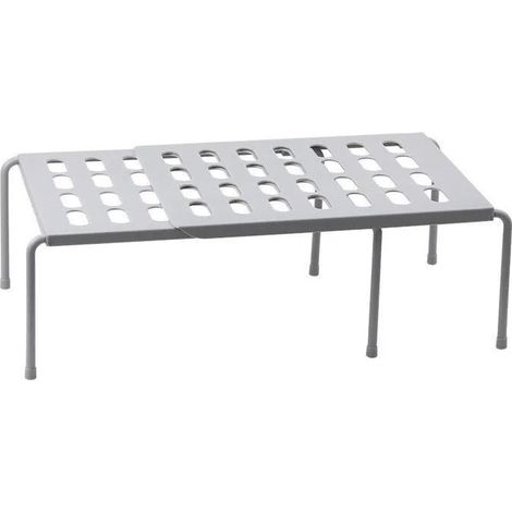 Étagère de rangement extensible grise (36,5-64 x 25 x 15 cm) – Étagère en métal réglable pour armoire de cuisine, armoire et bureau (1/5)