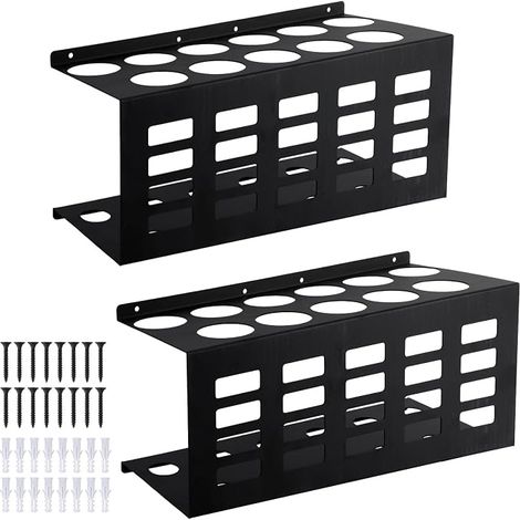 2pcs Supports Muraux Tubes Mastic, Râtelier de Stockage pour Mastic en Acier au Carbone Durable avec Capacité de 11 Tubes pour Atelier Garage (Noir) (1/5)