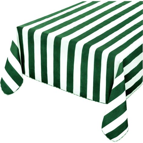 Tovaglia Giardino Cotone Bordata A Righe Varie Misure Copri Tavolo Piscina Cucina Verde - 120x160 Cm