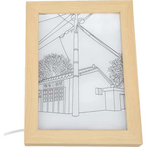 Tableau lumineux LED USB, 3 modes d'éclairage, simulation de lumière du soleil, motif de lampadaire, décoration murale pour table de chevet ou salon. (1/5)