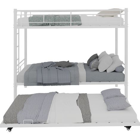 Lit superposé 3 niveaux moderne 90x190, forte capacité de charge, design silencieux, barrières de sécurité, sans matelas à ressorts (1/5)
