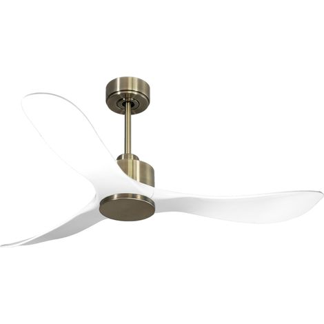 Modulo Low Profile Regular  - un ventilateur pour plafond bas , DC 132 cm Blanc pales abs marron sans Lumière 20 à 40 m² (1/5)