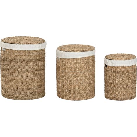 Cesta Set 3 Seagrass Algodon 45X45X56 Natural (1/5)