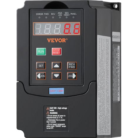 VEVOR VFD 2HP, 1.5KW, 7.5A, 1 o 3 fases 220V entrada a 3 fases 220V salida variador de frecuencia, entrada 40-60Hz, salida 0-400Hz VFD para control de velocidad CNC del motor del husillo
