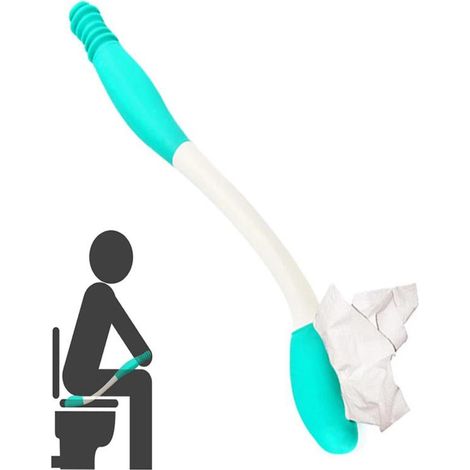 Accessoires pour toilettes, lingette confort longue portée, permet d'atteindre plus de 40 cm de papier toilette ou de lingettes pré-humidifiées. (1/5)