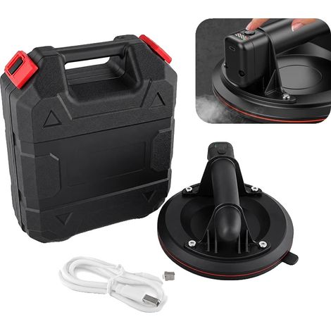 Ventosa de vacío, capacidad de carga de 250 kg, fuerza de sujeción de presión de 170 kg, diámetro de 8 pulgadas, pantalla LED inteligente, doble ventosa de goma. (1/5)