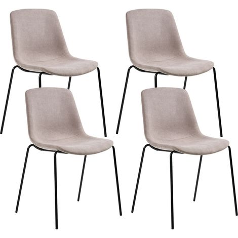 Esszimmerstuhl 4er Set TILLER Stoff Beige