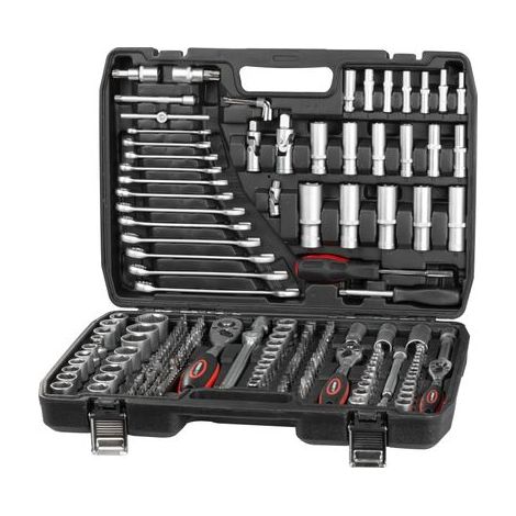 Werkzeugsatz Strend Pro S221, 215-teilig, im Koffer, 1/2"+1/4"+3/8"