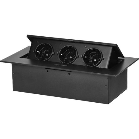 Orno Enchufe para Muebles empotrado negro diseño minimalista