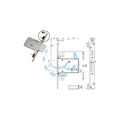 SERRATURA TRIPLICE DA INFILARE DOPPIA MAPPA 40706 - mm.70 (4070678C6)