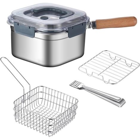 Poêle à Frire Extérieure Boîte de Rangement Alimentaire Friteuse Portable Cuiseur Vapeur Marmite Électrique à Gaz Ustensiles de Cuisine (1/5)