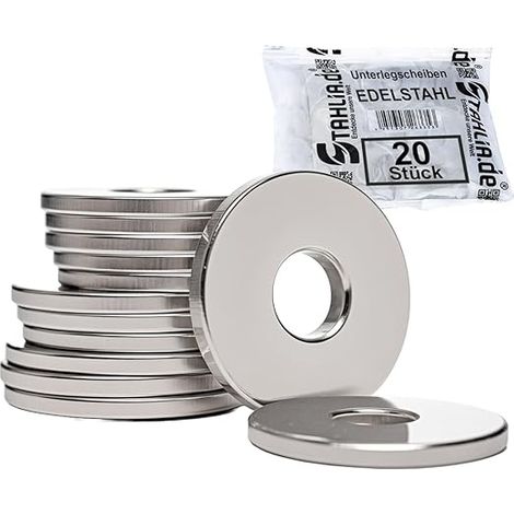 20 x Unterlegscheiben 8,4x40mm Karosseriescheiben für M8 Schrauben EDELSTAHL Beilagscheiben Korrosionsbeständig Kotflügelscheiben V2A VA A2 große U-Scheiben Distanzscheiben M3 bis M16 (1/5)