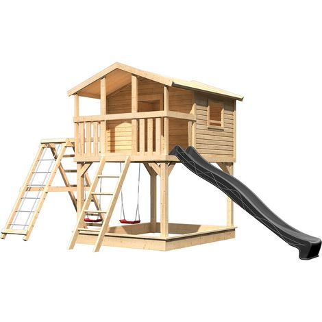 Spielturm Benjamin 198x243x309 natur m.Rutsche+Doppel.anbau